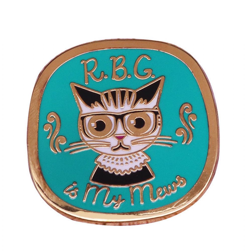 Ruth Ginsburg Geïnspireerd Rbg Cat Broche Dames Power Equality Badge Broche