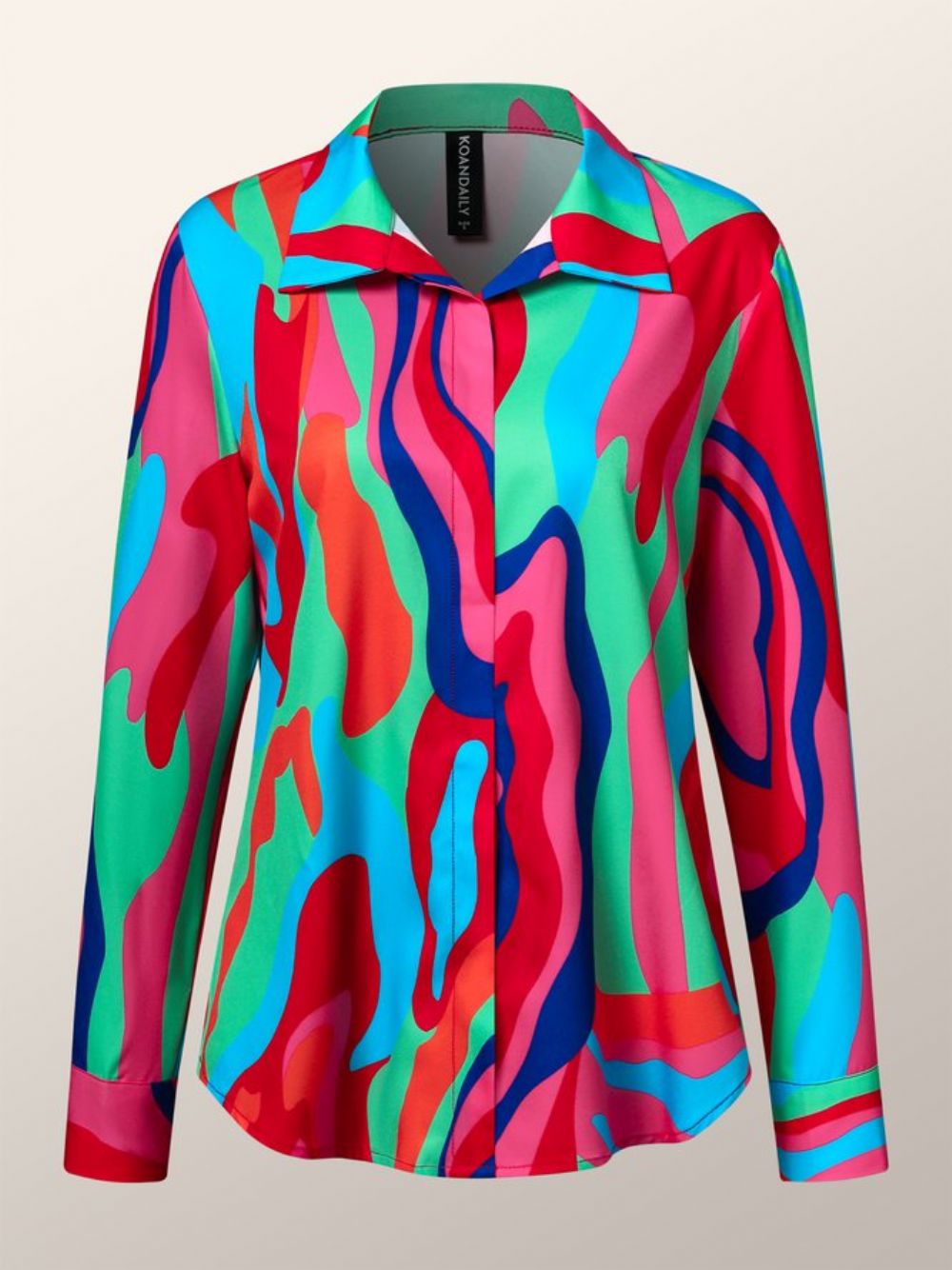 Abstracte Regular-Fit Urban Blouse Met Lange Mouwen