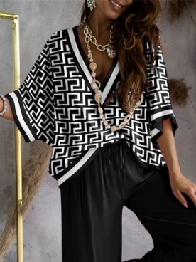 Casual Losse Geometrische Blouse