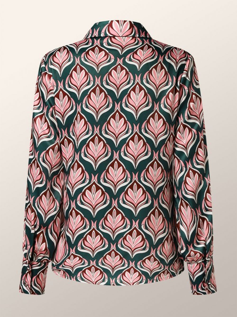 Dagelijkse Abstracte Regular Fit Blouse Met Overhemdkraag Lange Mouwen