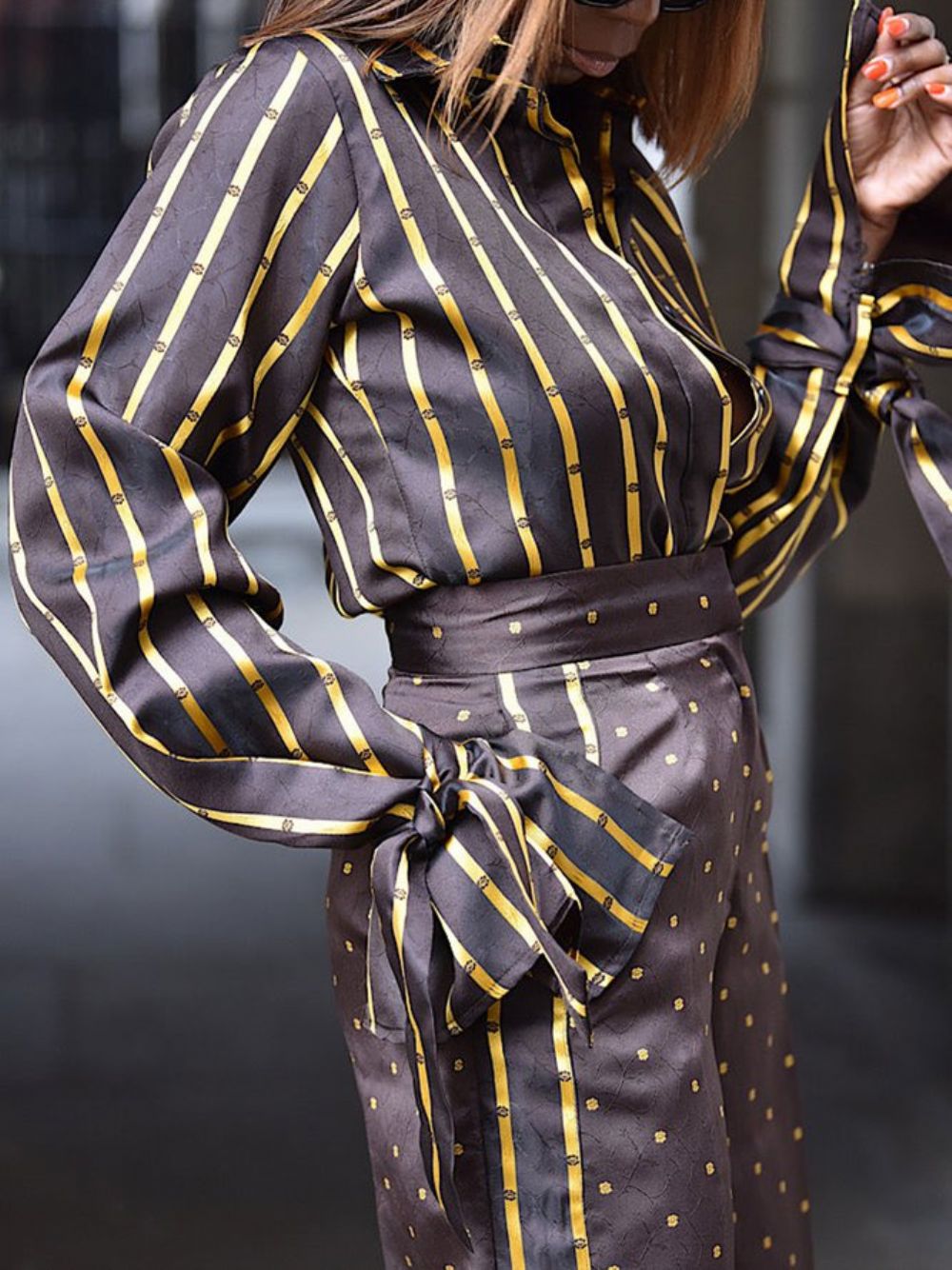 Dagelijkse Stadsblouse Met Lange Mouwen Overhemdkraag