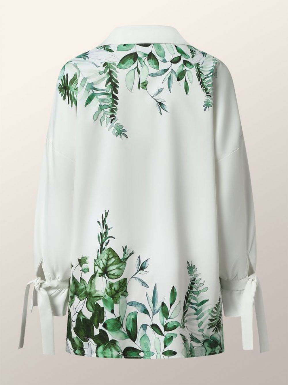 Daily Leaf Bedrukte Blouse Met Lange Mouwen Kraag