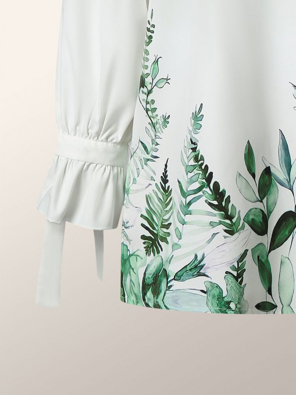 Daily Leaf Bedrukte Blouse Met Lange Mouwen Kraag