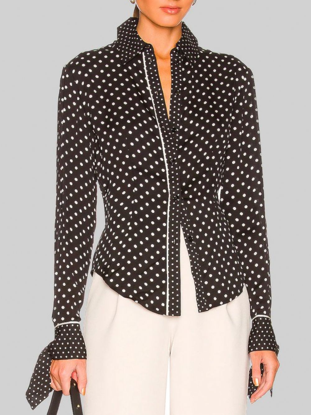 Daily Overhemdkraag Met Lange Mouwen Urban Polka Dots-Blouse