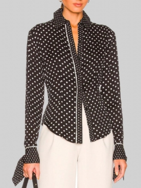 Daily Overhemdkraag Met Lange Mouwen Urban Polka Dots-Blouse