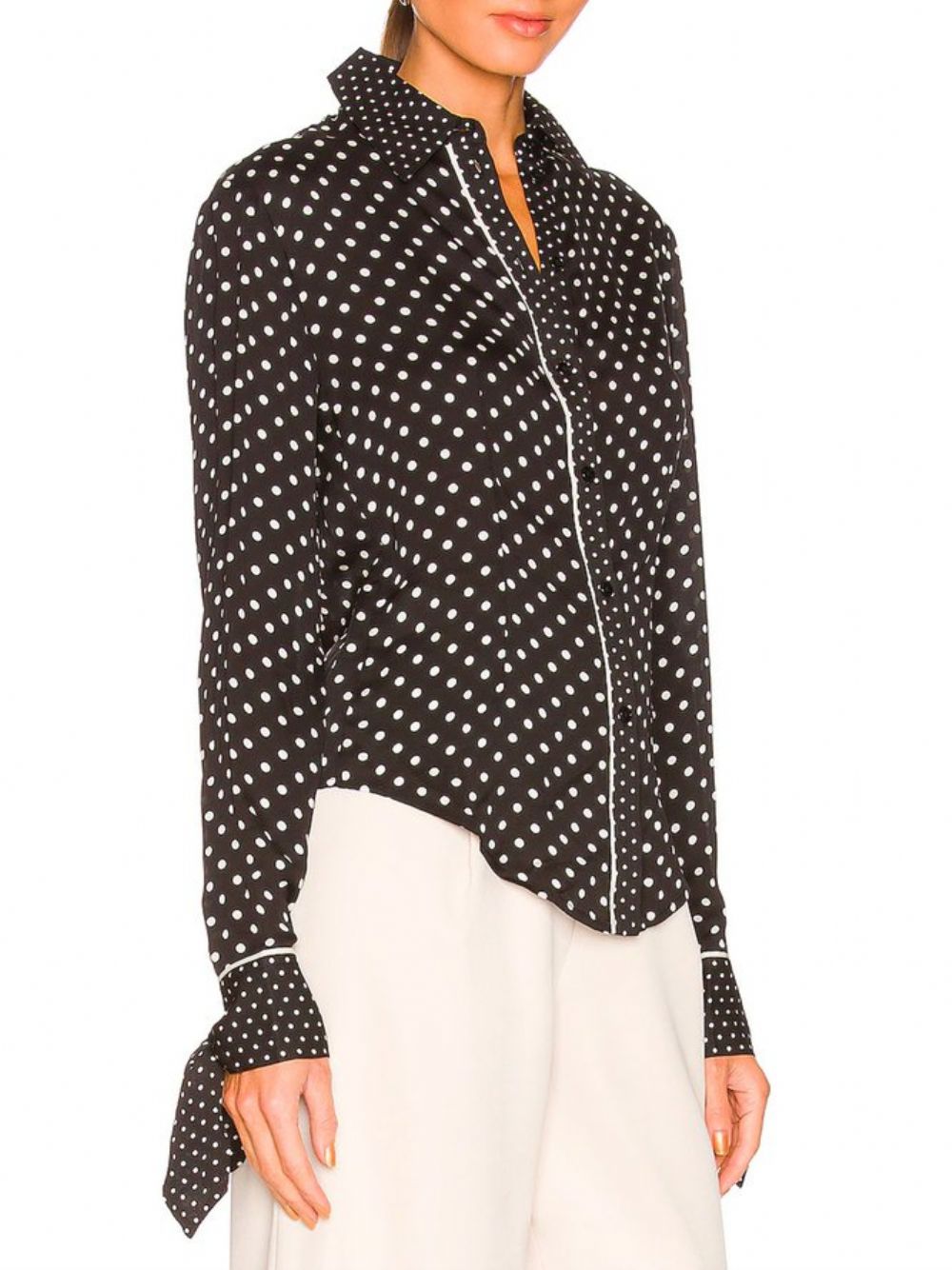 Daily Overhemdkraag Met Lange Mouwen Urban Polka Dots-Blouse