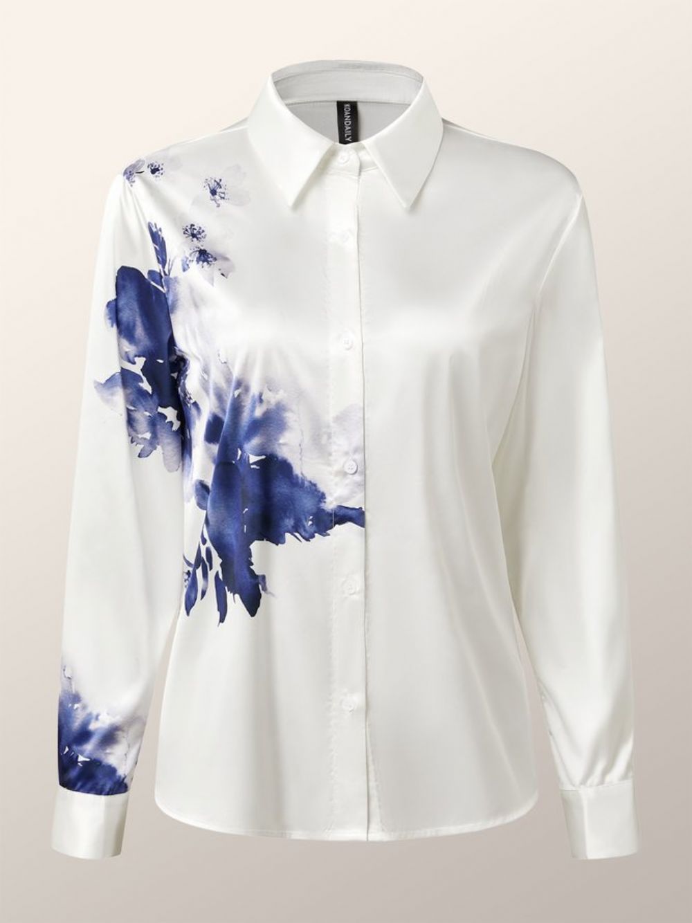 Elegante Blouse Met Bloemenprint Lange Mouwen