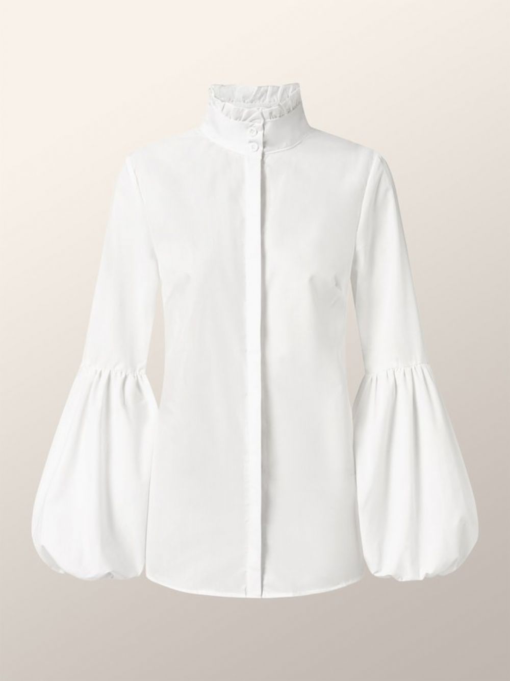 Elegante Coltrui Met Ballonmouwen Effen Werkblouse