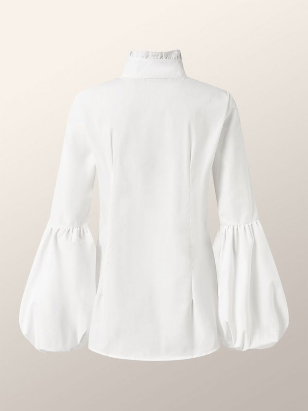 Elegante Coltrui Met Ballonmouwen Effen Werkblouse