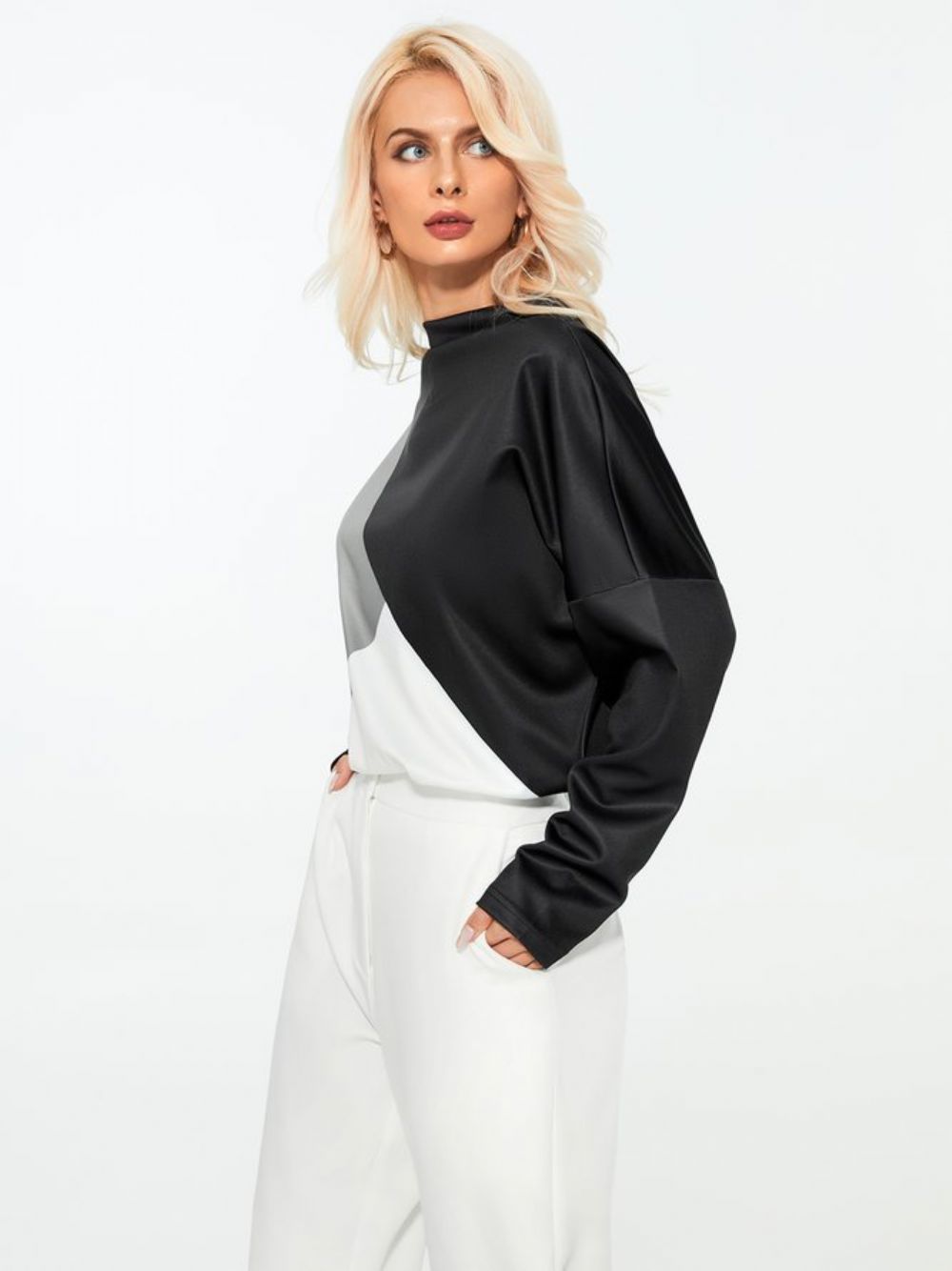 Losse Stadsblouse Met Lange Mouwen