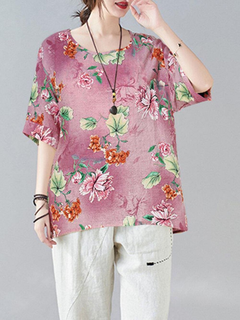 Losvallende Bloemenprint Street Mode Blouses