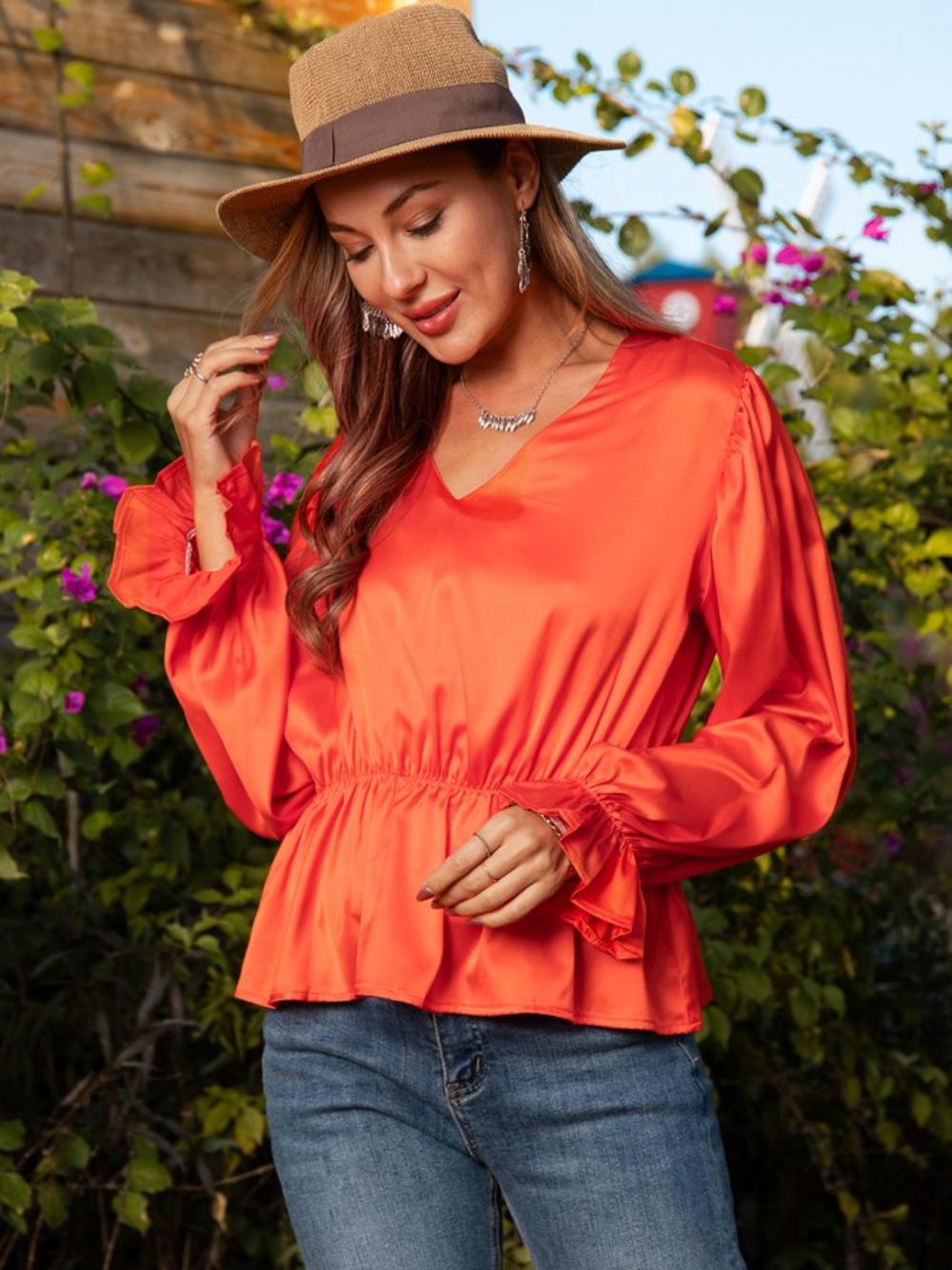 Oranje Casual Vintage Top