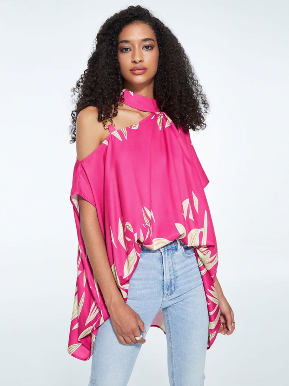 Statement Losse Planten Asymmetrische Hals Top