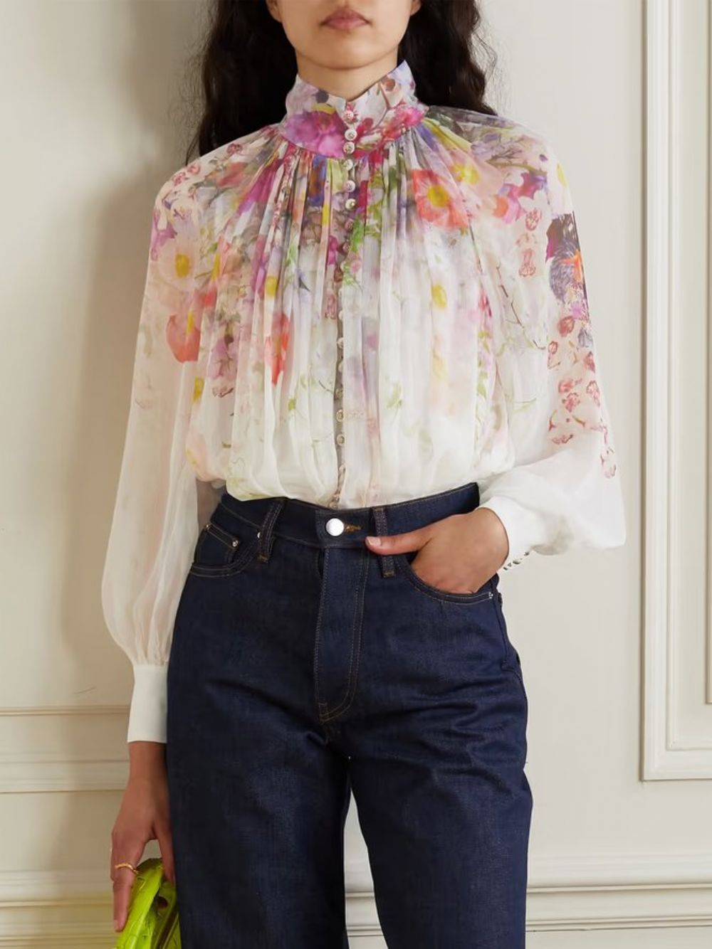 Urban Losvallende Blouse Met Lange Mouwen Bloemen