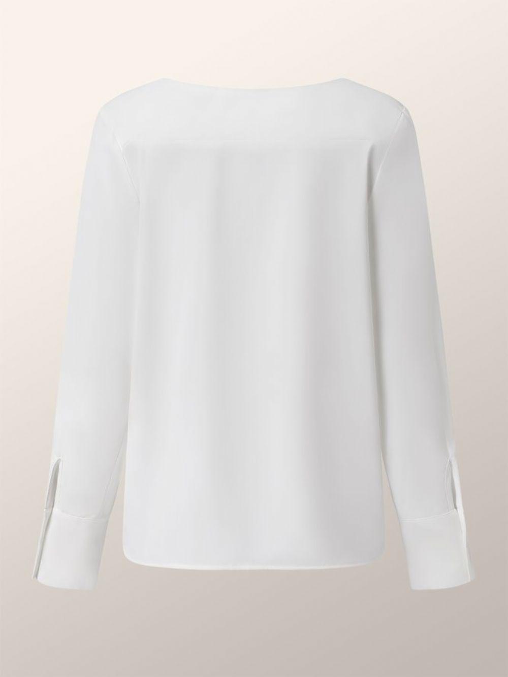 Witte Dagelijkse Eenvoudige Blouse Met Lange Mouwen V-Hals