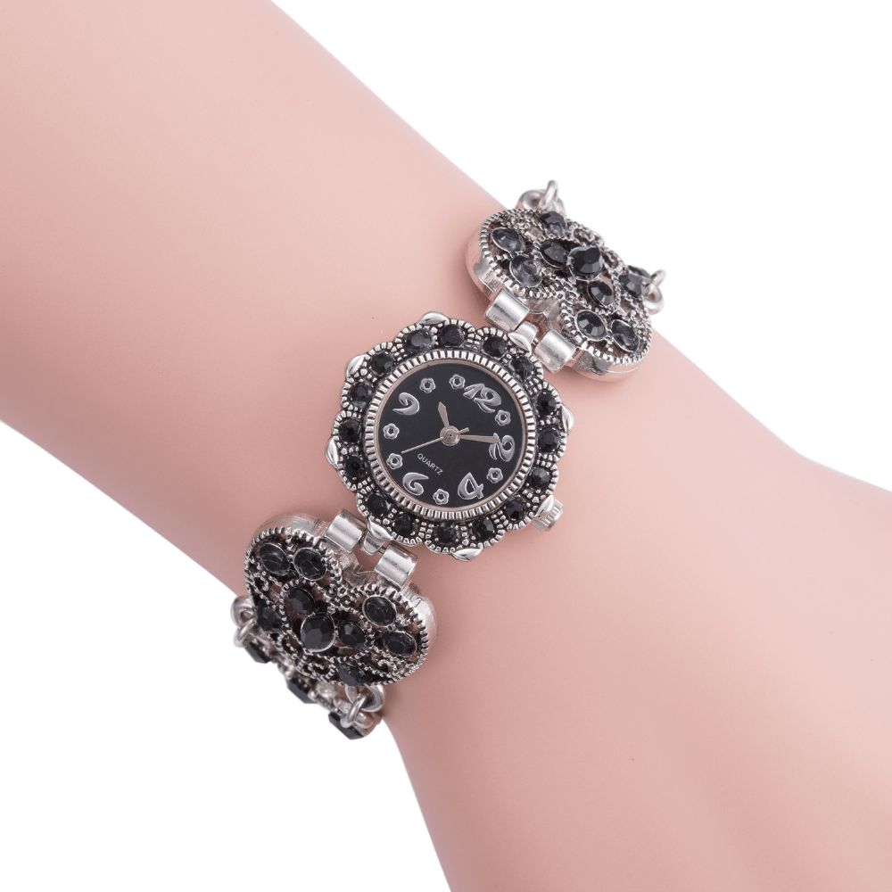 Asj Mode Elegante Bloemvormige Dames Horloge Quartz Horloge Armbanden