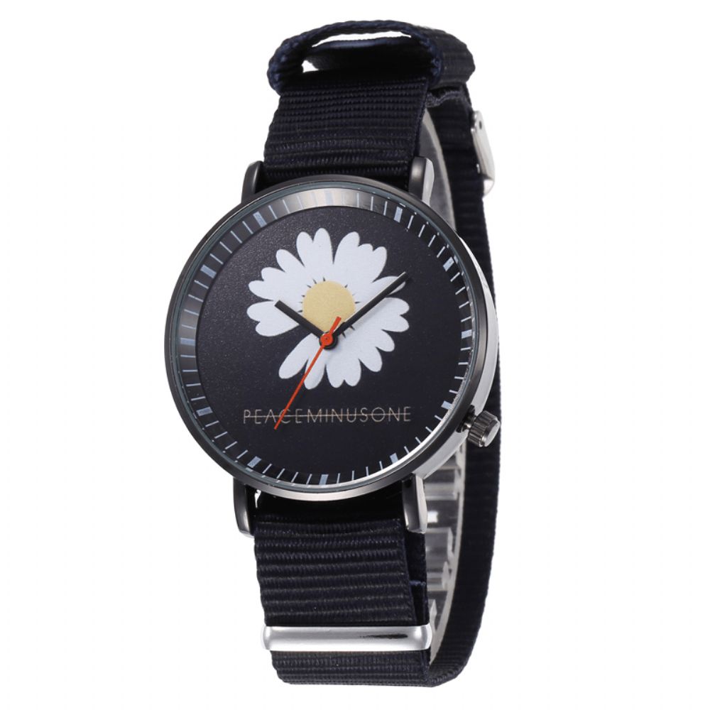 B0119 Mode Leuke Dames Horloges Lederen Band Driedimensionale Kleine Daisy Quartz Horloge