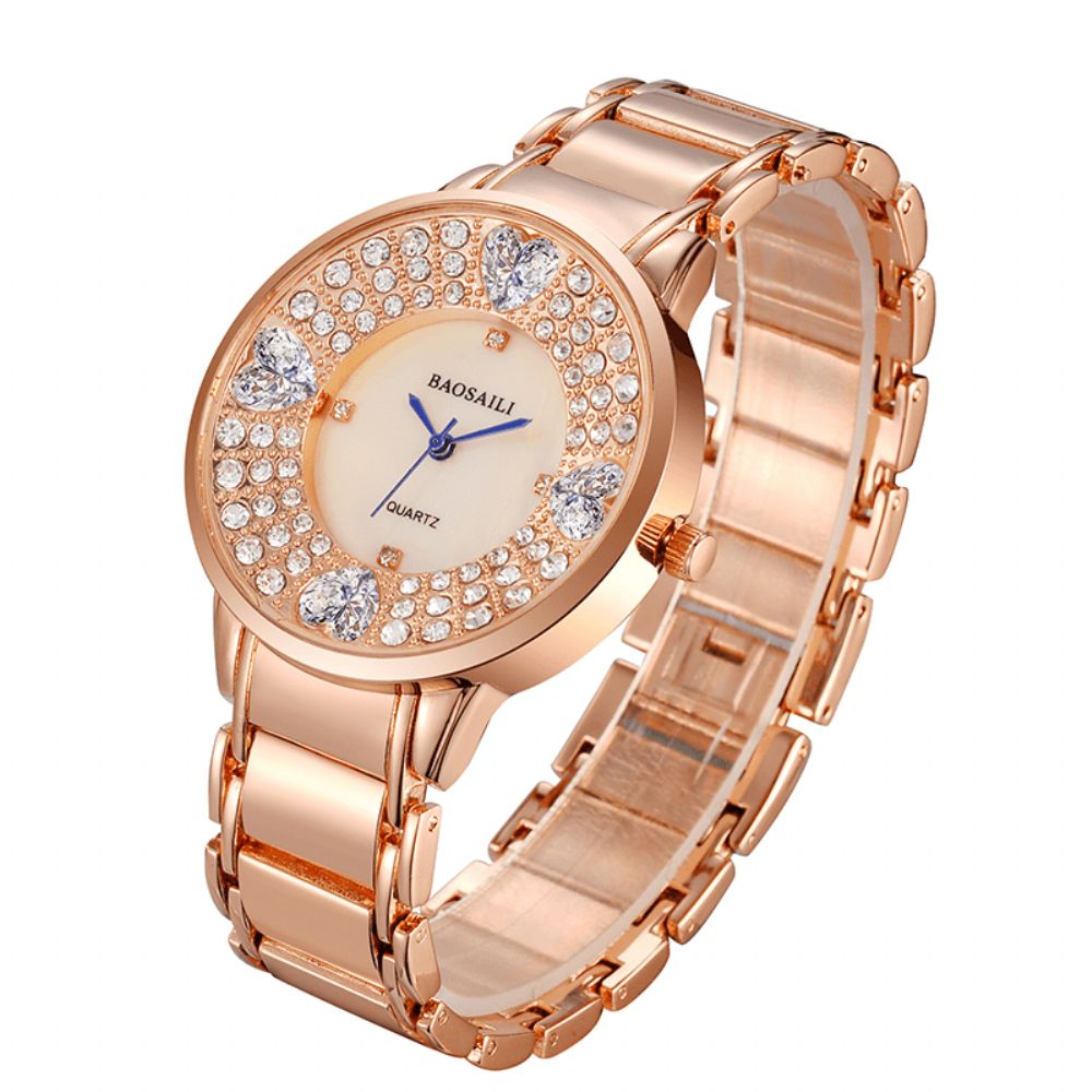 Baosaili Bsl1036 Shining Dames Polshorloge Hart Imitatie Diamant Quartz Horloge