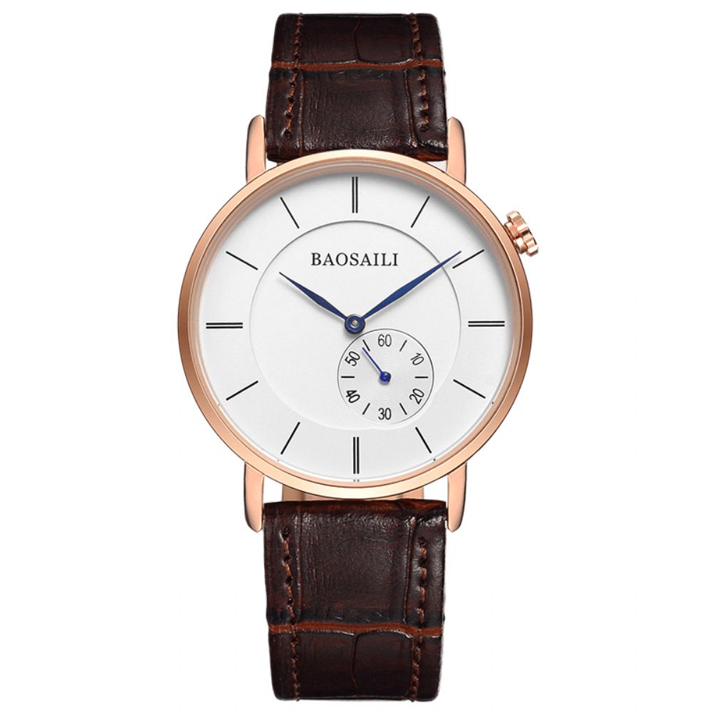 Baosaili Bsl1045 Minimalistisch Heren Polshorloge Ultra Dunne Wijzerplaat Quartz Horloge