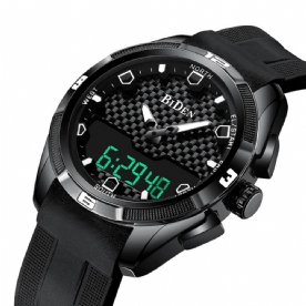 Biden 0139 Led Digitaal Horloge Waterdicht Sportstijl Siliconen Horlogeband Heren Polshorloge