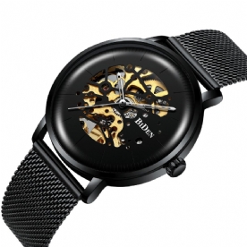 Biden Bd0052 Mesh Roestvrij Stalen Band Automatisch Mechanisch Horloge Zakelijke Stijl Herenhorloge