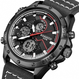 Boamigo F546 Mode Heren Digitaal Horloge Datum Week Display Chronograaf Led Licht Sport Dual Display Horloge