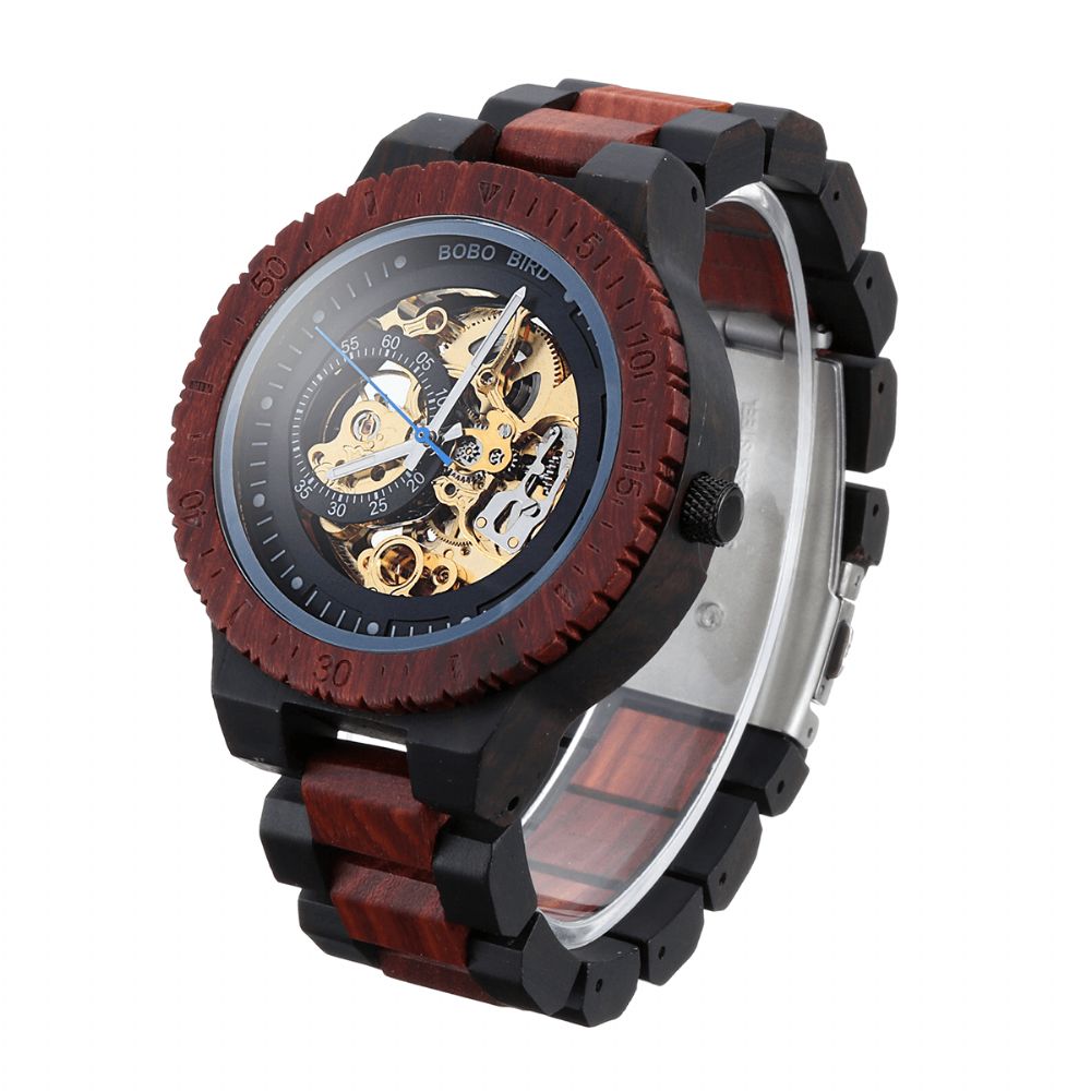 Bobo Bird R05 Heren Houten Lichtgevende Hand Horloges Mechanisch Horloge