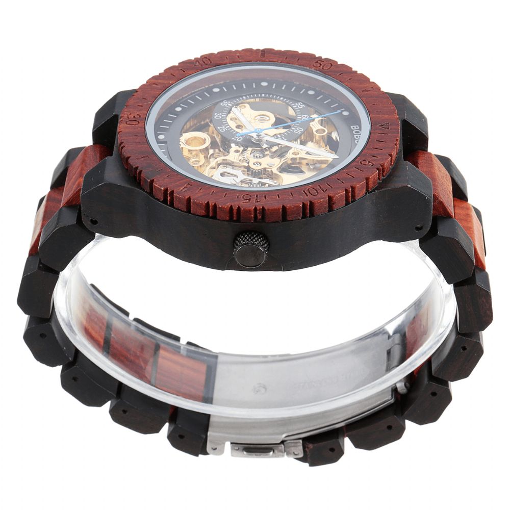 Bobo Bird R05 Heren Houten Lichtgevende Hand Horloges Mechanisch Horloge