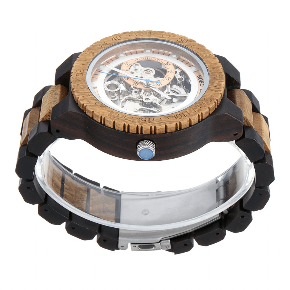 Bobo Bird R05 Heren Houten Lichtgevende Hand Horloges Mechanisch Horloge