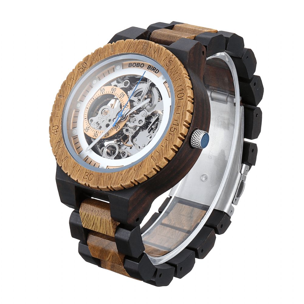 Bobo Bird R05 Heren Houten Lichtgevende Hand Horloges Mechanisch Horloge