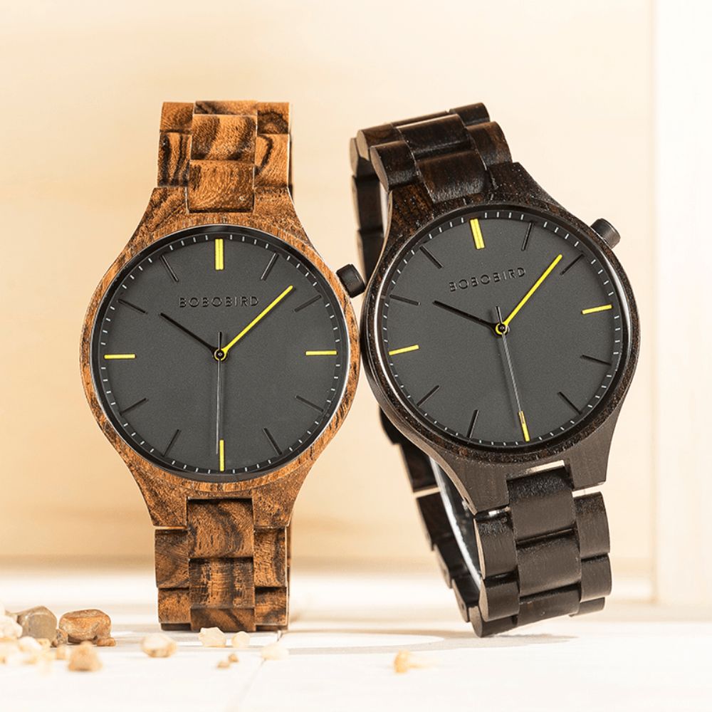 Bobo Bird S27 Casual Stijl Heren Polshorloge Houten Creatieve Quartz Horloges