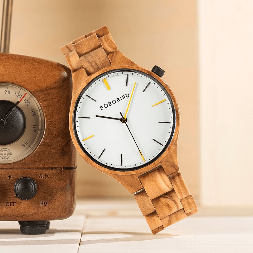 Bobo Bird S27 Casual Stijl Heren Polshorloge Houten Creatieve Quartz Horloges