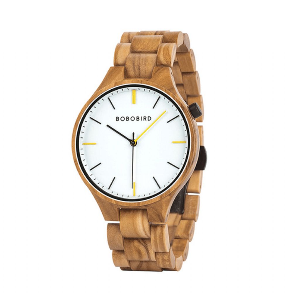 Bobo Bird S27 Casual Stijl Heren Polshorloge Houten Creatieve Quartz Horloges