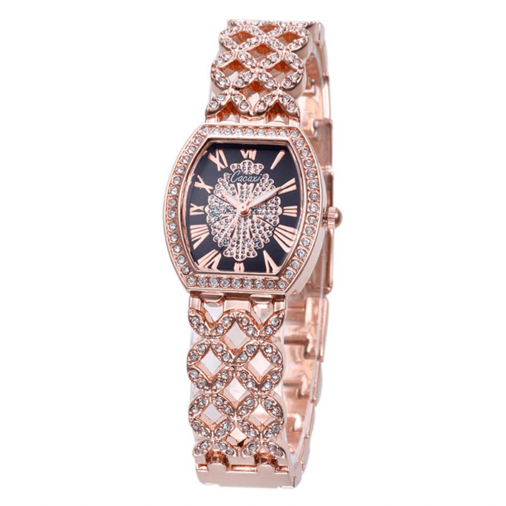 Cacaxi A131 Mode Licht Luxe Hollow Diamond Dames Quartz Horloge