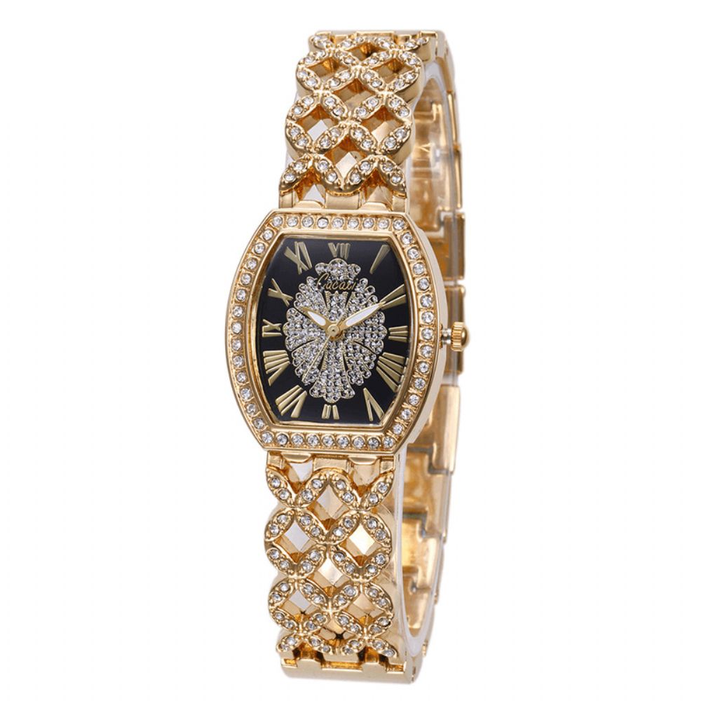 Cacaxi A131 Mode Licht Luxe Hollow Diamond Dames Quartz Horloge