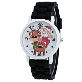 Cartoon Kerstman Rendier Patroon Siliconen Band Horloge Leuke Kid Horloge Mode Kinderen Quartz Horloge: