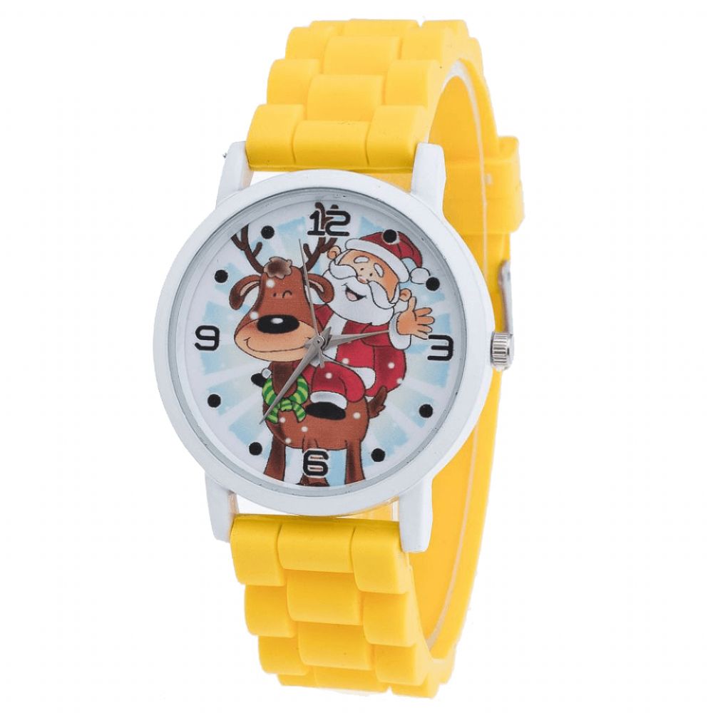 Cartoon Kerstman Rendier Patroon Siliconen Band Horloge Leuke Kid Horloge Mode Kinderen Quartz Horloge: