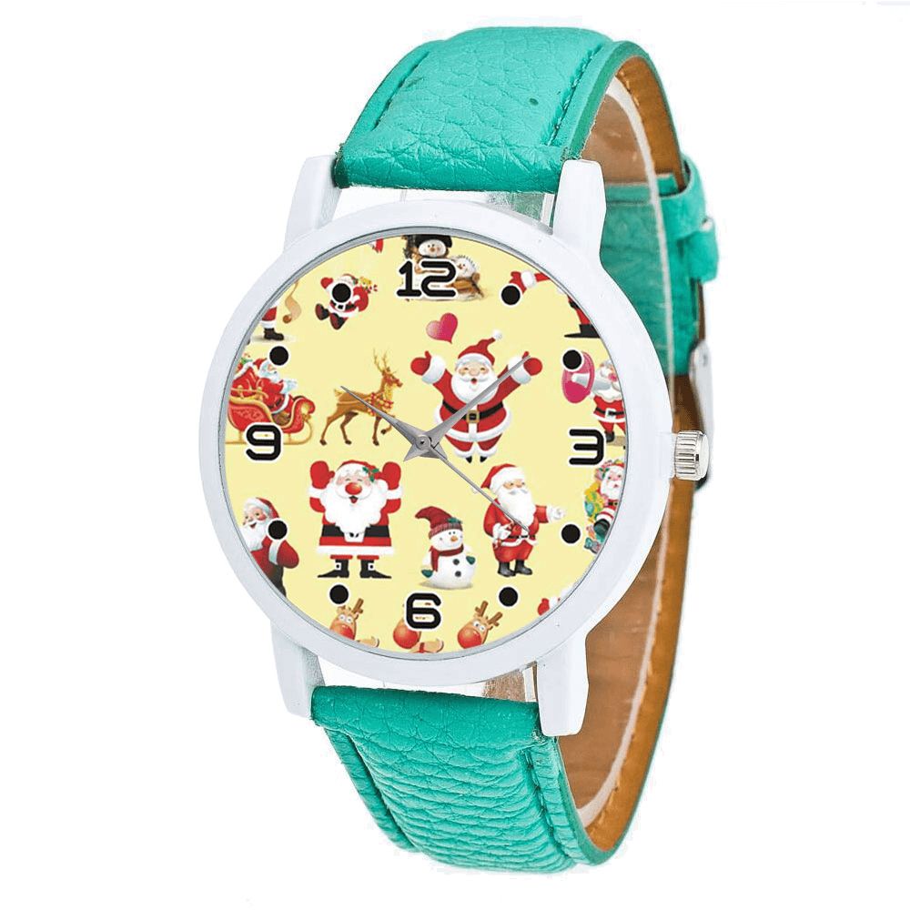 Cartoon Santa Claus Patroon Schattig Kind Horloge Mode Kinderen Quartz Horloge