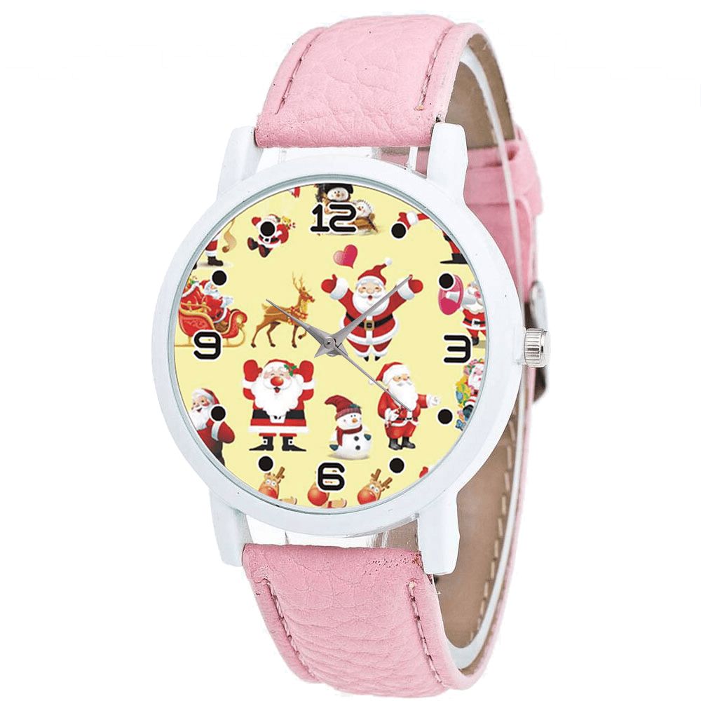 Cartoon Santa Claus Patroon Schattig Kind Horloge Mode Kinderen Quartz Horloge