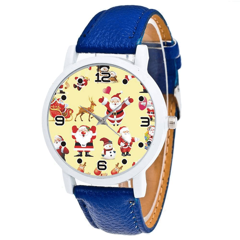 Cartoon Santa Claus Patroon Schattig Kind Horloge Mode Kinderen Quartz Horloge