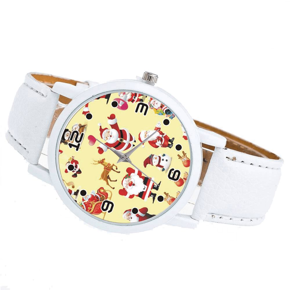 Cartoon Santa Claus Patroon Schattig Kind Horloge Mode Kinderen Quartz Horloge