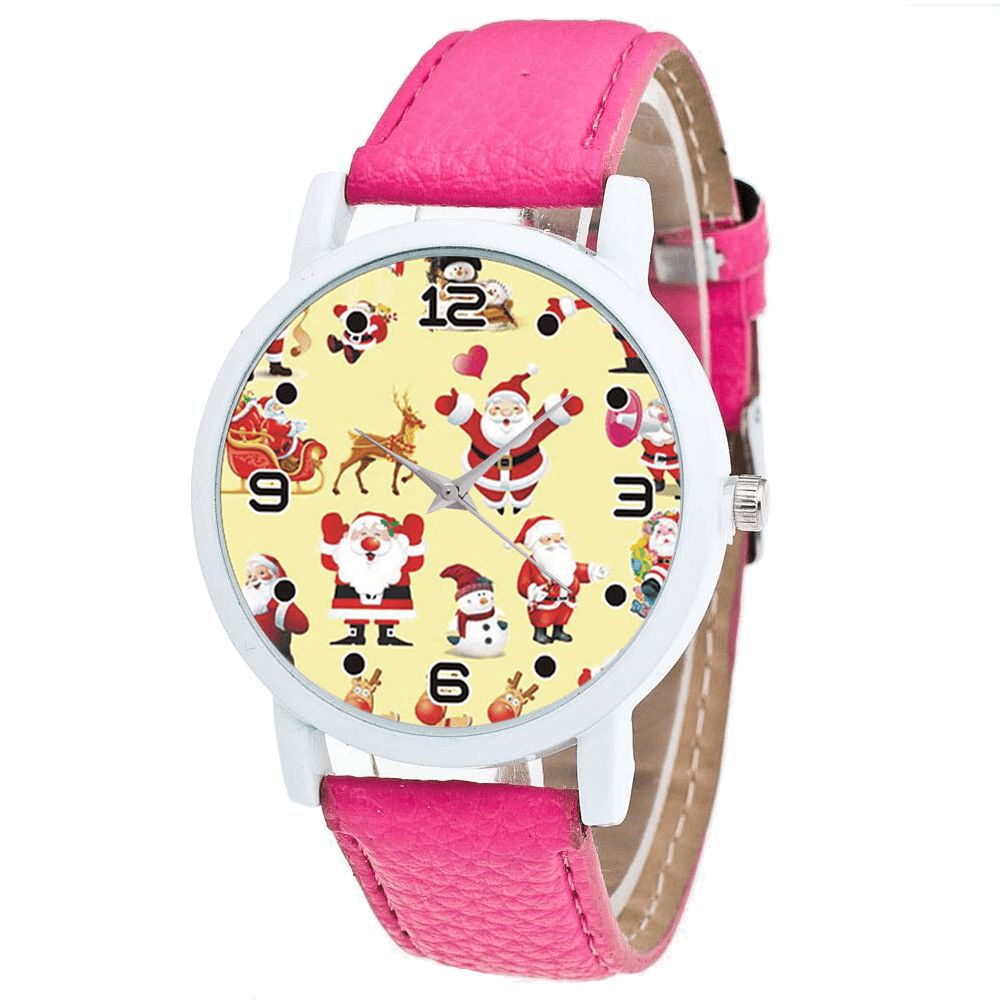 Cartoon Santa Claus Patroon Schattig Kind Horloge Mode Kinderen Quartz Horloge