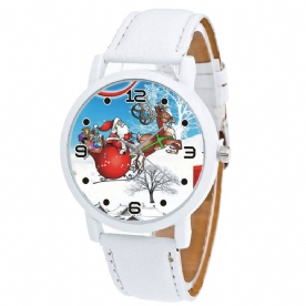 Cartoon Santa Claus Snowfield Patroon Schattig Kind Horloge Mode Kinderen Quartz Horloge