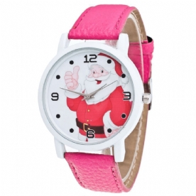 Cartoon Santa Duimen Omhoog Leuke Fahsion Kid Horloge Quartz Horloge