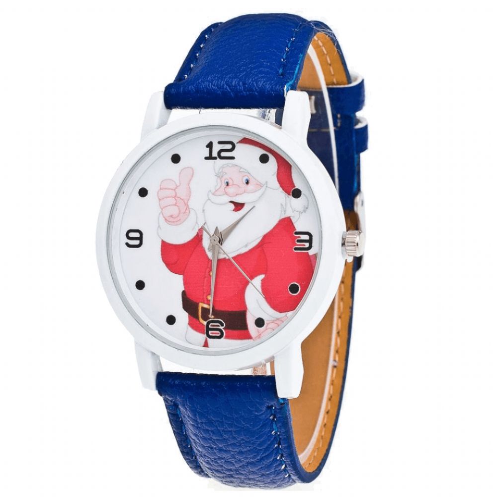 Cartoon Santa Duimen Omhoog Leuke Fahsion Kid Horloge Quartz Horloge