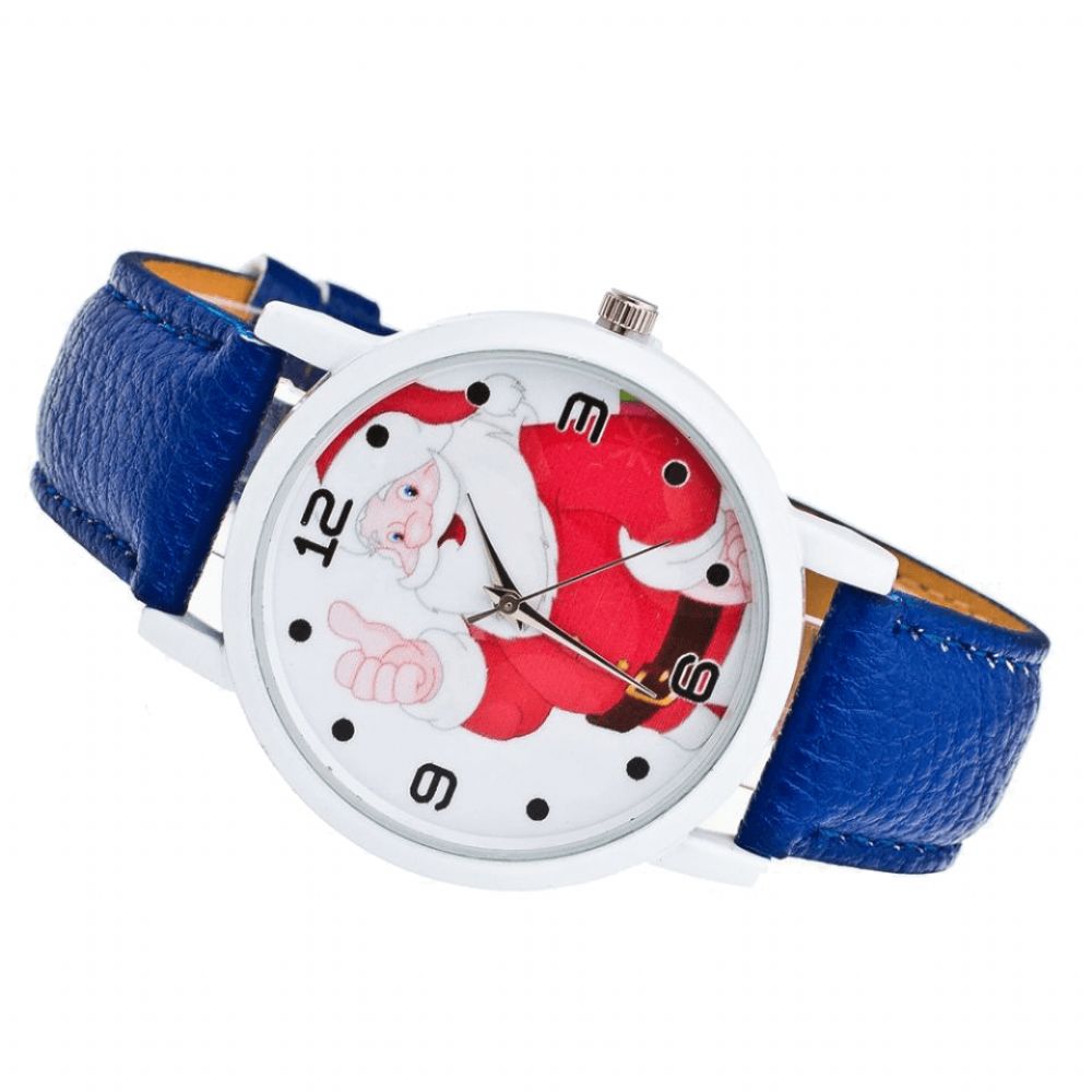 Cartoon Santa Duimen Omhoog Leuke Fahsion Kid Horloge Quartz Horloge