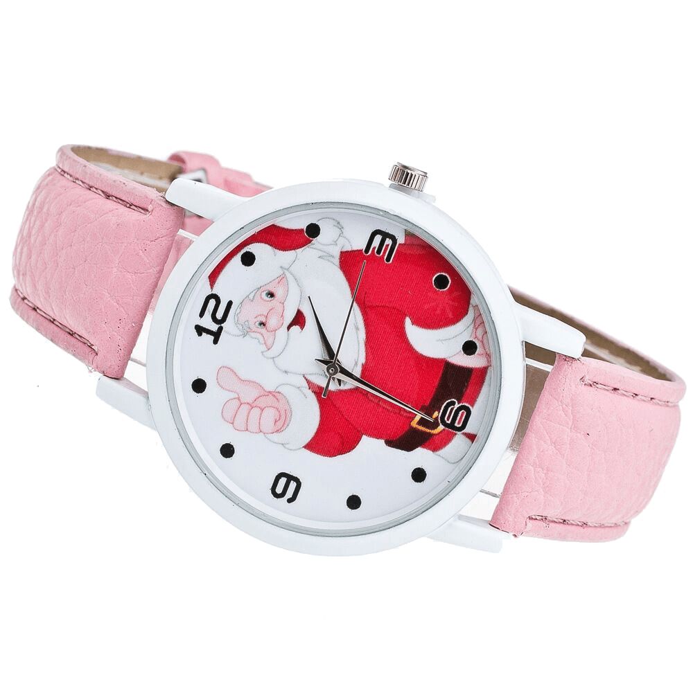 Cartoon Santa Duimen Omhoog Leuke Fahsion Kid Horloge Quartz Horloge