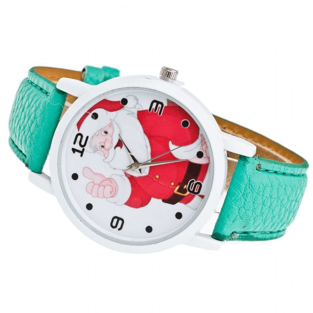 Cartoon Santa Duimen Omhoog Leuke Fahsion Kid Horloge Quartz Horloge