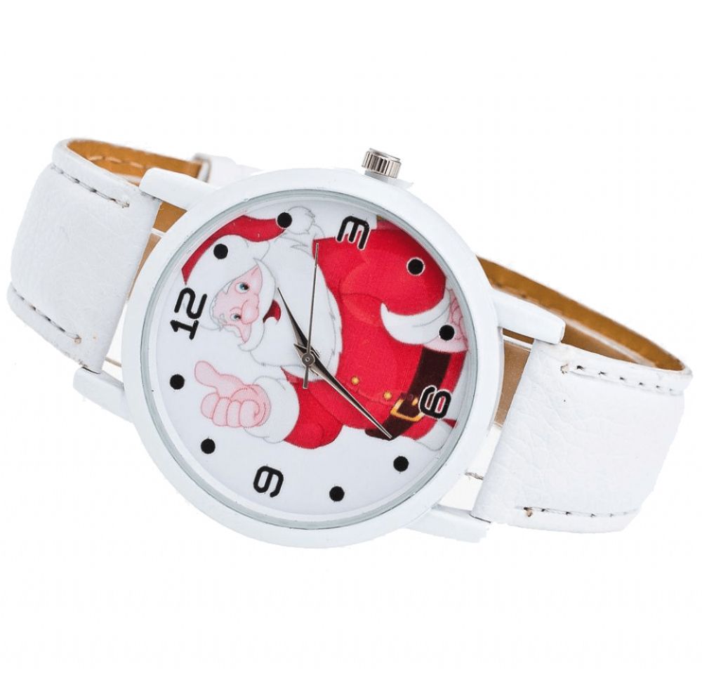 Cartoon Santa Duimen Omhoog Leuke Fahsion Kid Horloge Quartz Horloge