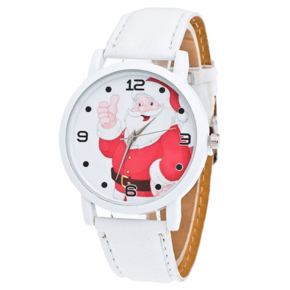 Cartoon Santa Duimen Omhoog Leuke Fahsion Kid Horloge Quartz Horloge